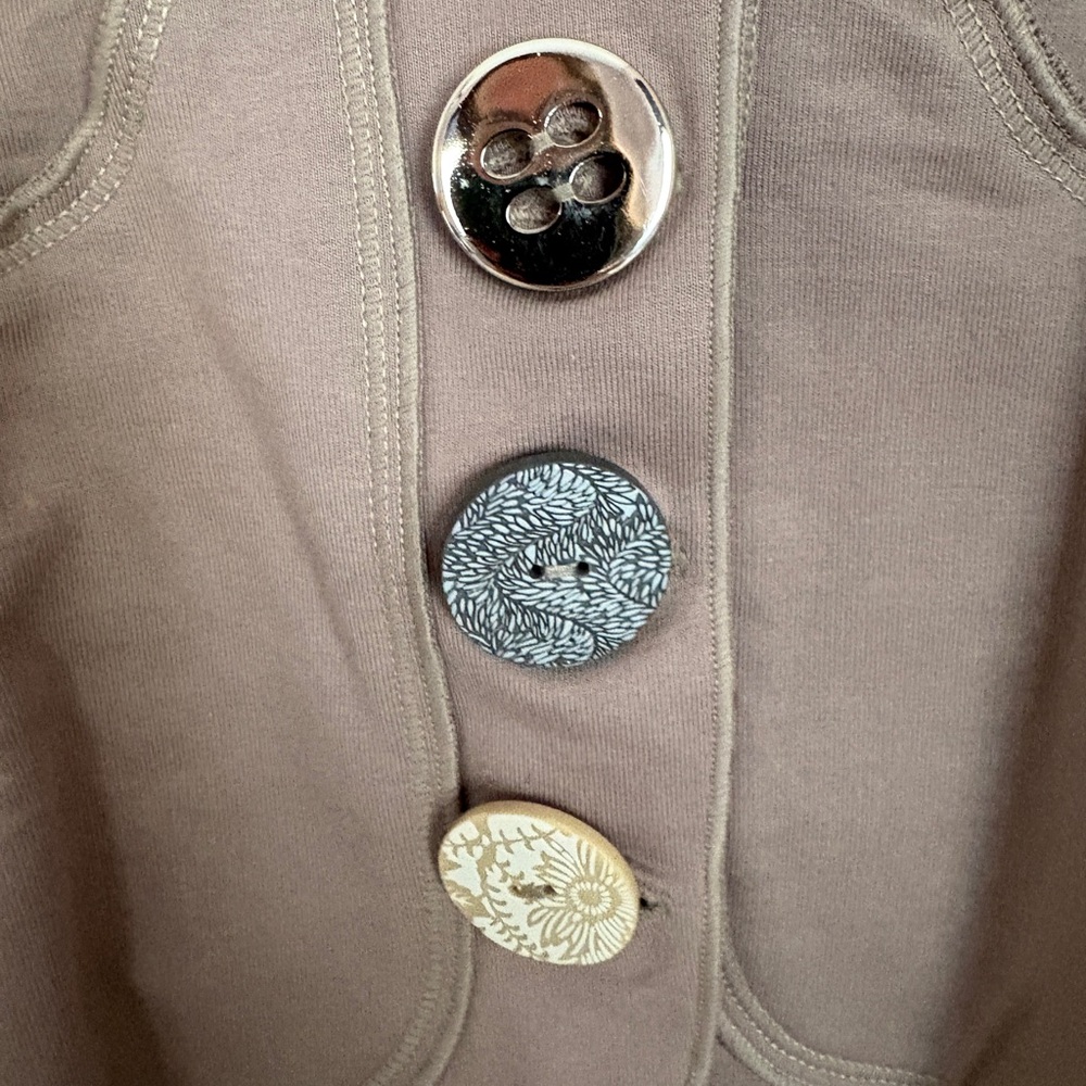 Neon Buddha Taupe Blazer with Unique Button Design nwt - Picture 3 of 6